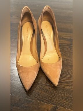 Gianvito Rossi Tan Suede Pointed-Toe Pumps